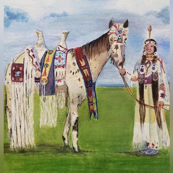 Original "Native American Heritage Celebration" 11x14 Acrylic on 1.5" Canvas - Picture 1 of 12